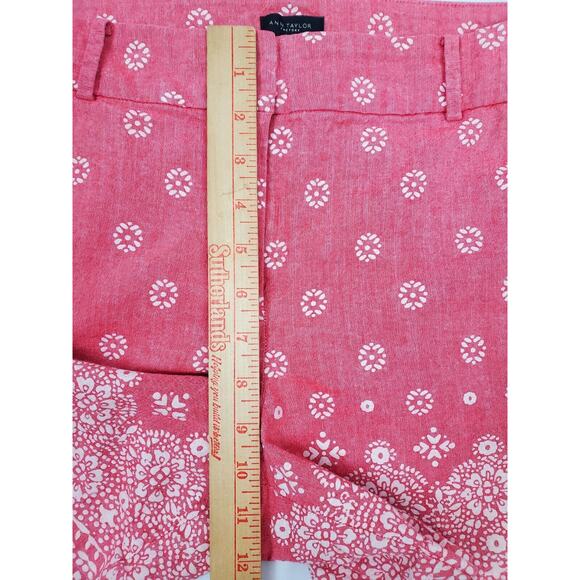 Ann Taylor Shorts Womens Size 12 Floral Chino Salmon Pink Khakis Riviera - Picture 4 of 12